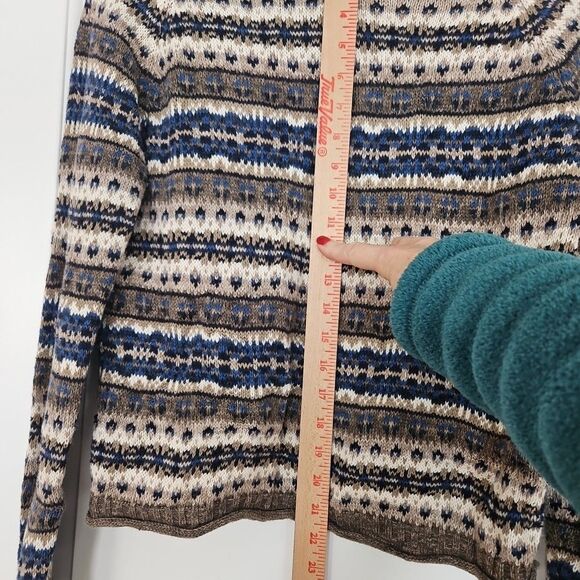 VTG Marsh Landing Sweater Medium‎ Geometric Fair Isle Nordic Cotton Ramie GUC - Picture 5 of 10